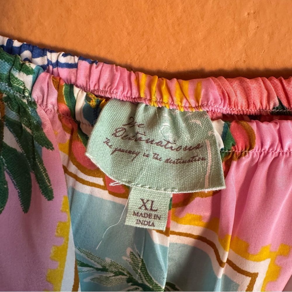 True Destinations Pink Postcard Tropical Strapless Maxi Dress XL NWT Resort - Picture 5 of 11